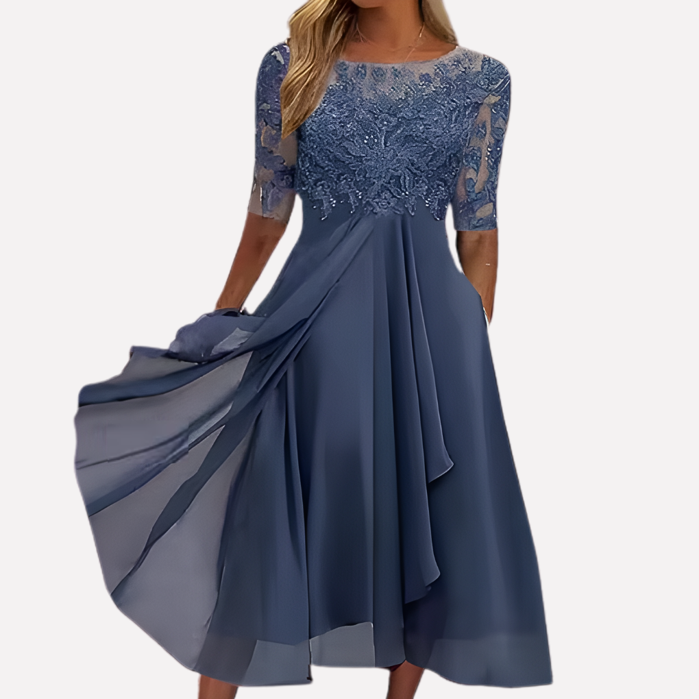 Women's Lace Midi A-Line Dress