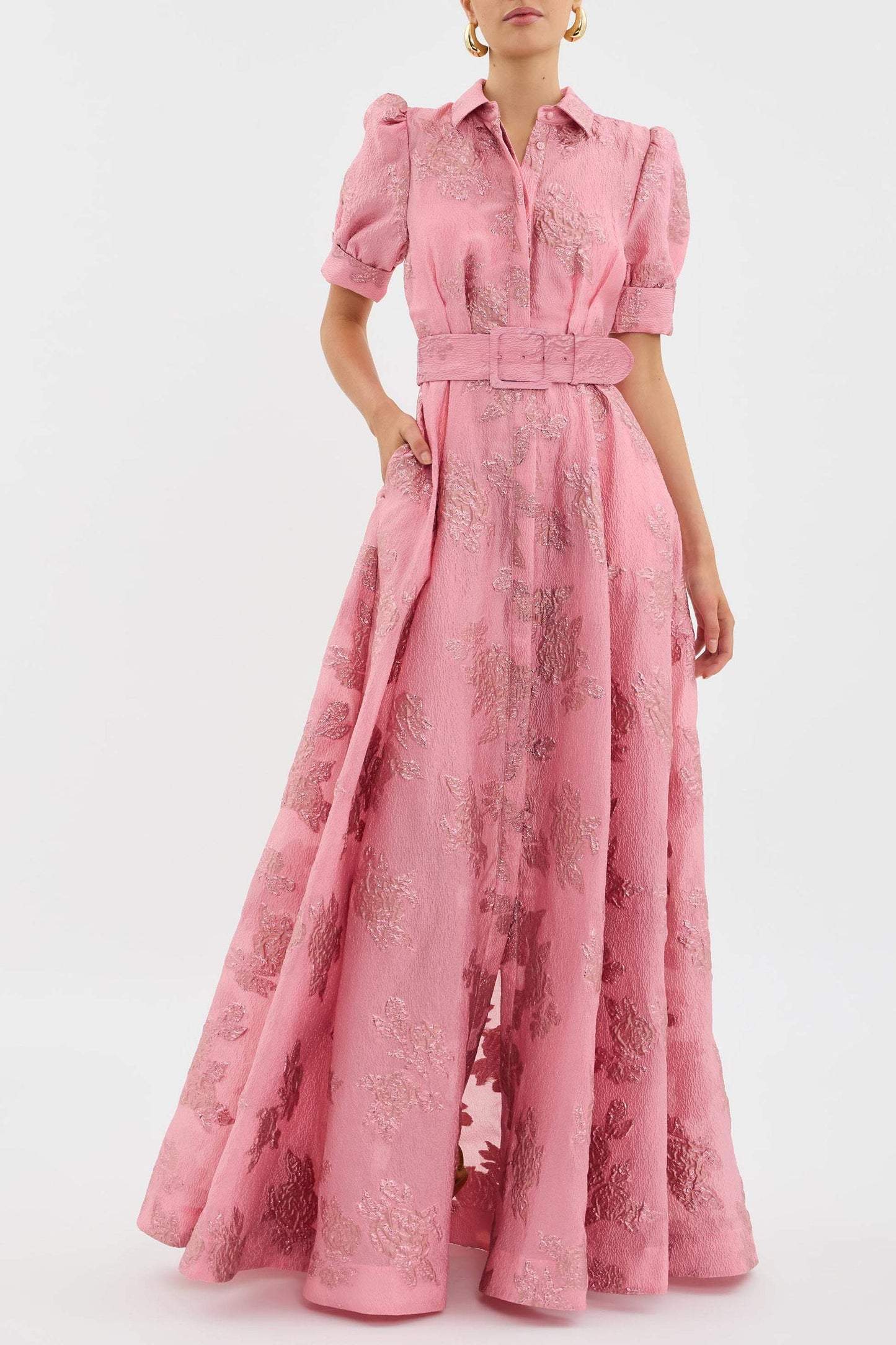 Women's Belted A-Line Maxi Dress - VibreMode