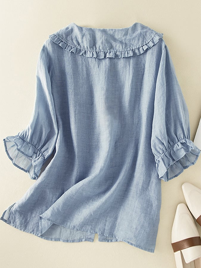 Image of Lydia | Women's Ruffle Collar Blouse