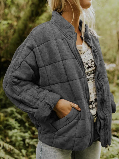 Women's Quilted Zip Up Jacket - VibreMode