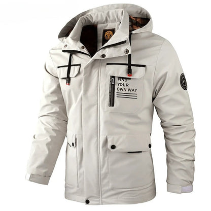 Men's Hooded Winter Jacket Multiple Pockets - VibreMode