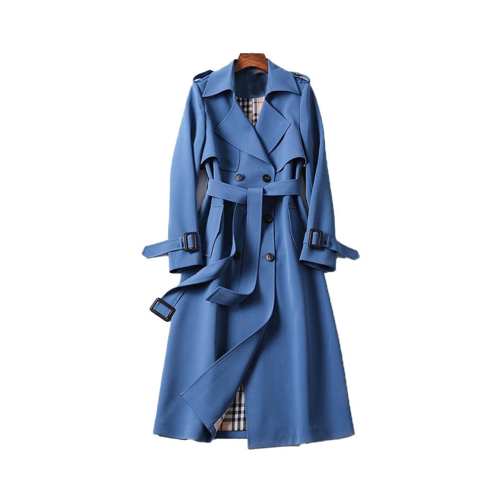 Women's Double Button Trench Coat Classic Wool
