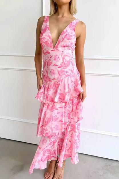 Women's Sleeveless Maxi Dress Flowing Skirt