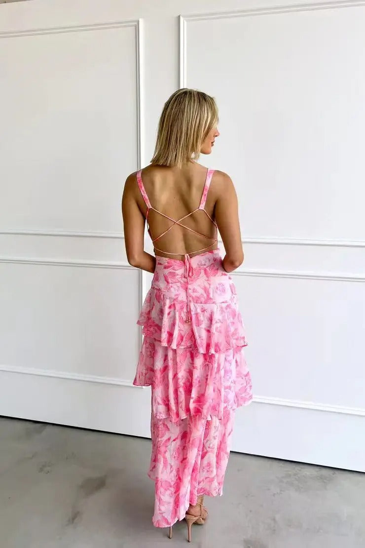 Beautiful Floral Layered Maxi Dress for Women