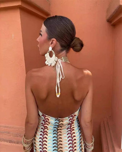 Chic Beach Wedding Guest Lace Draped Dress for Women