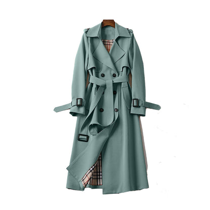 Women's Double Button Trench Coat Classic Wool