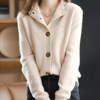 Women's Cashmere Cardigan Soft Elegant Sweater - VibreMode