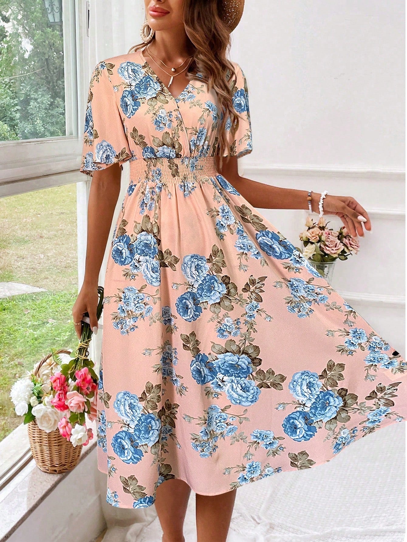 Image of Maisie | Women's Floral A-Line Midi Dress
