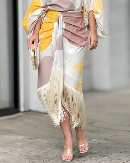 Image of Maisie | Women's One-Shoulder Wrap Midi Dress