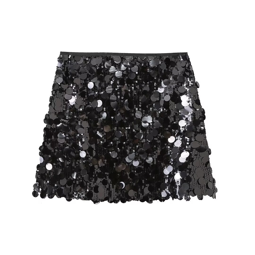 Image of Marcia | Women's High-Waisted Sequin Mini Skirt