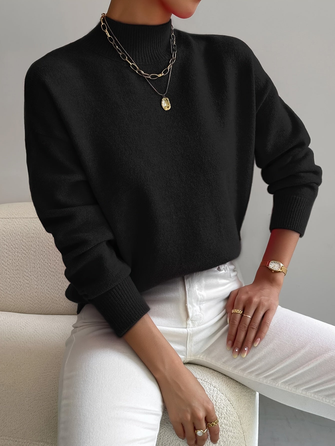 Ladies' Lightweight Crew Neck Pullover Sweater