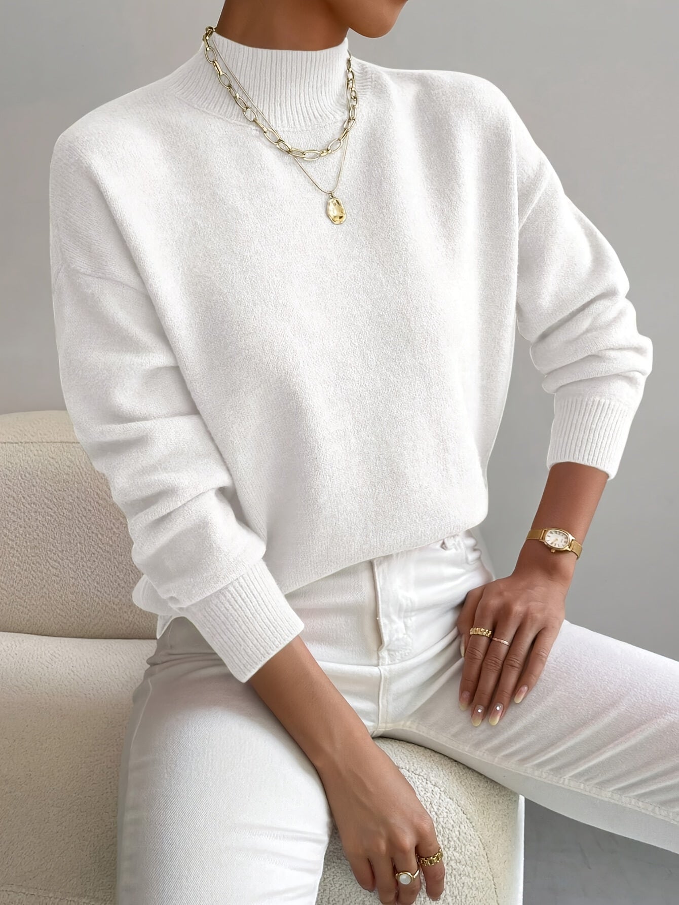 Ladies' Lightweight Crew Neck Pullover Sweater