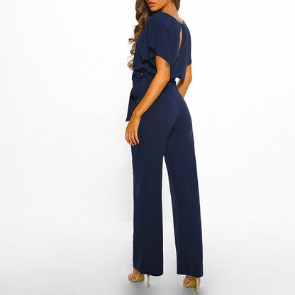 Women's Wide Leg Two Piece Set Belted