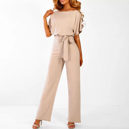 Women's Wide Leg Two Piece Set Belted - VibreMode