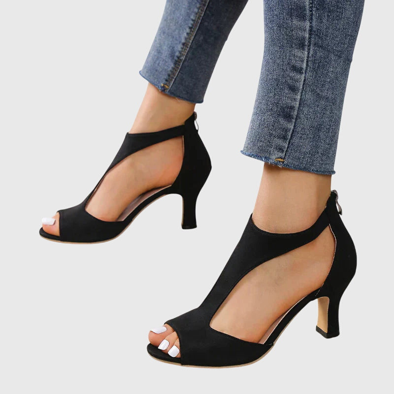 Women's Peep Toe T-Strap High Heels