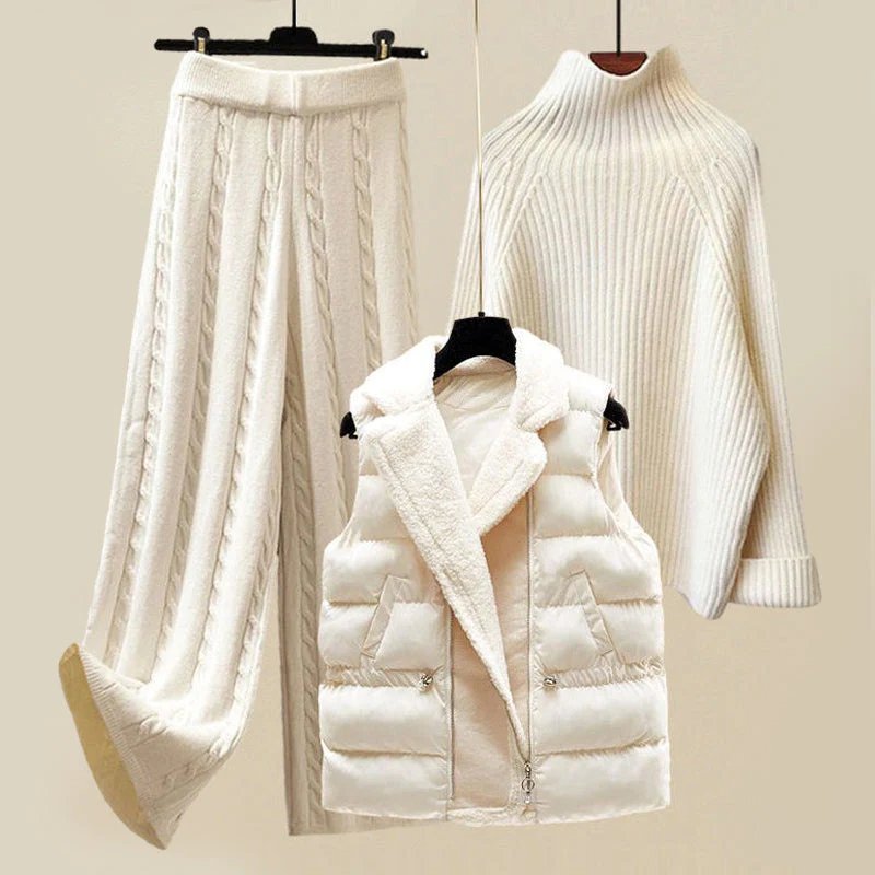 Women's High-Neck Sweater Vest Set - VibreMode