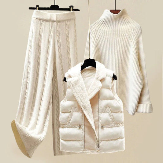 Women's High-Neck Sweater Vest Set - VibreMode