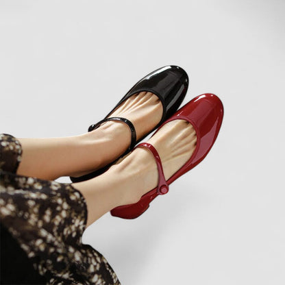 Women's Block Heel Mary Jane Shoes Closed-Toe