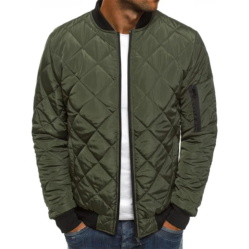 Men's Slim Fit Quilted Bomber Jacket - VibreMode