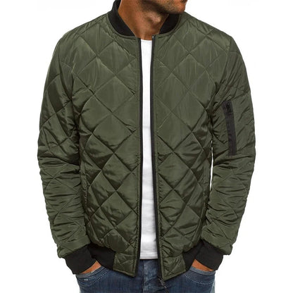 Men's Slim Fit Quilted Bomber Jacket - VibreMode