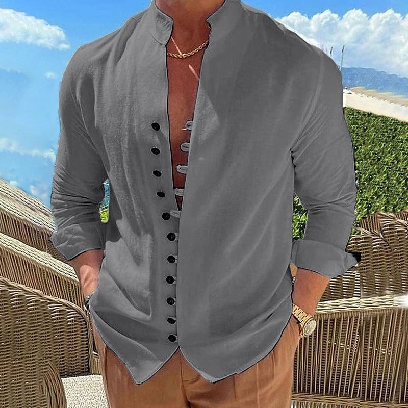 Image of Max | Men's Long Sleeve Button-Down Casual Shirt