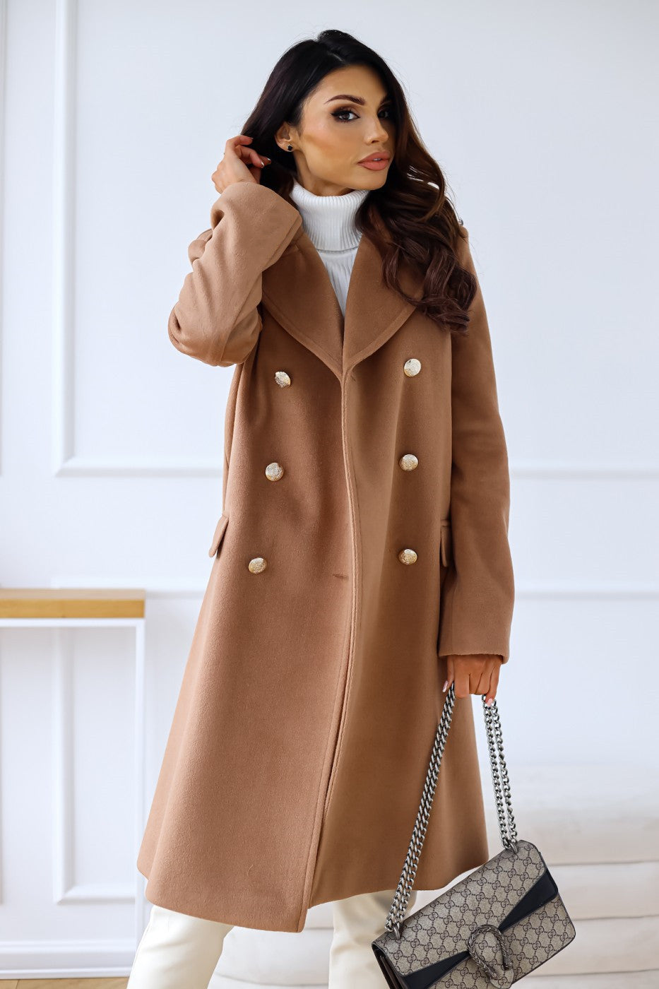Image of Melinda | Women's Double-Breasted Long Coat