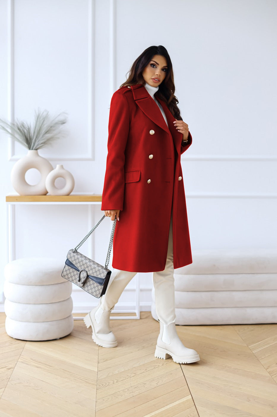 Image of Melinda | Women's Double-Breasted Long Coat
