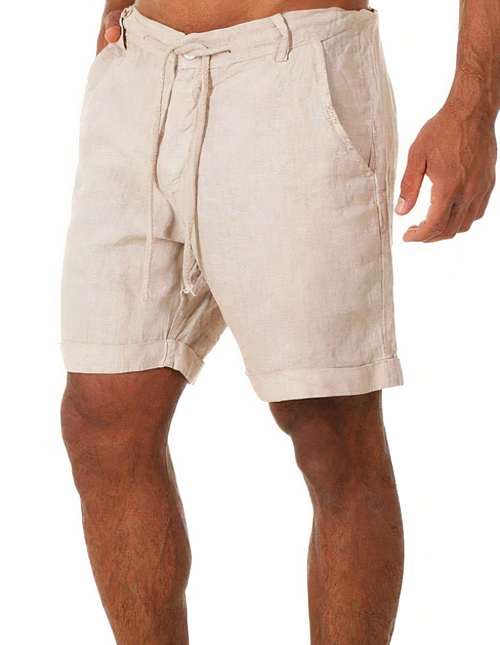 Men's Linen Shorts Lightweight Beige - VibreMode