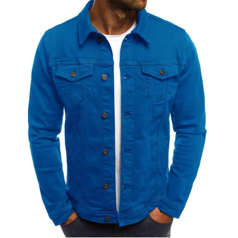 Men's Denim Jacket Multi-Pocket Blue