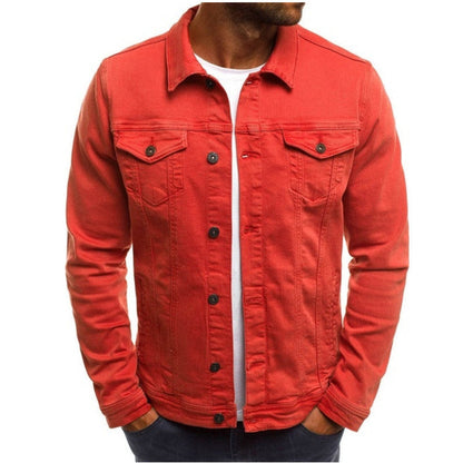 Men's Denim Jacket Multi-Pocket Blue