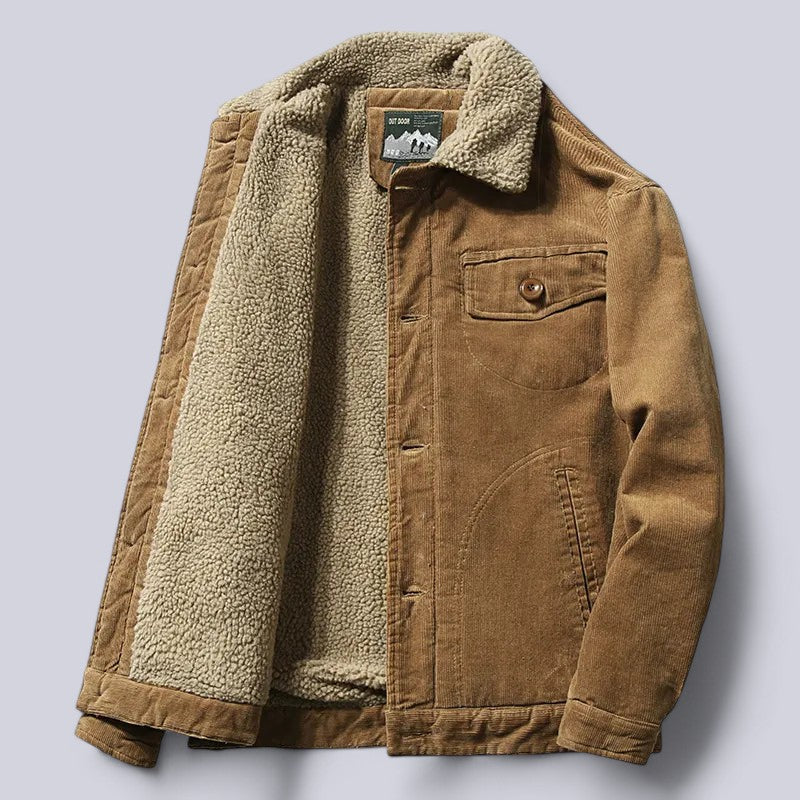 Men's Corduroy Jacket Soft Interior Autumn Brown