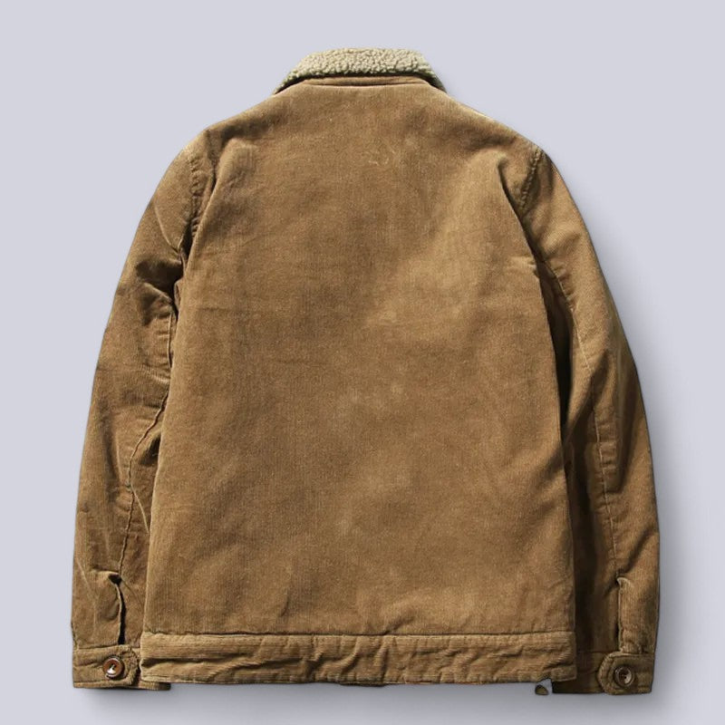 Men's Corduroy Jacket Soft Interior Autumn Brown