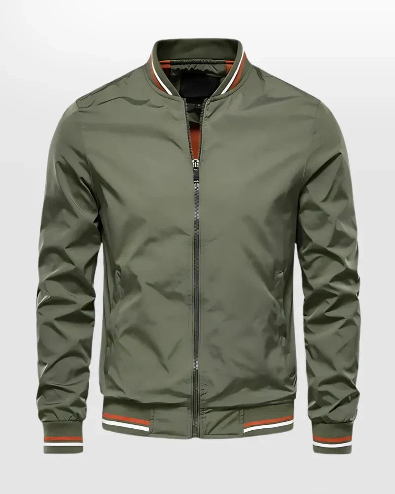 Men's Striped Bomber Jacket Lightweight Breathable