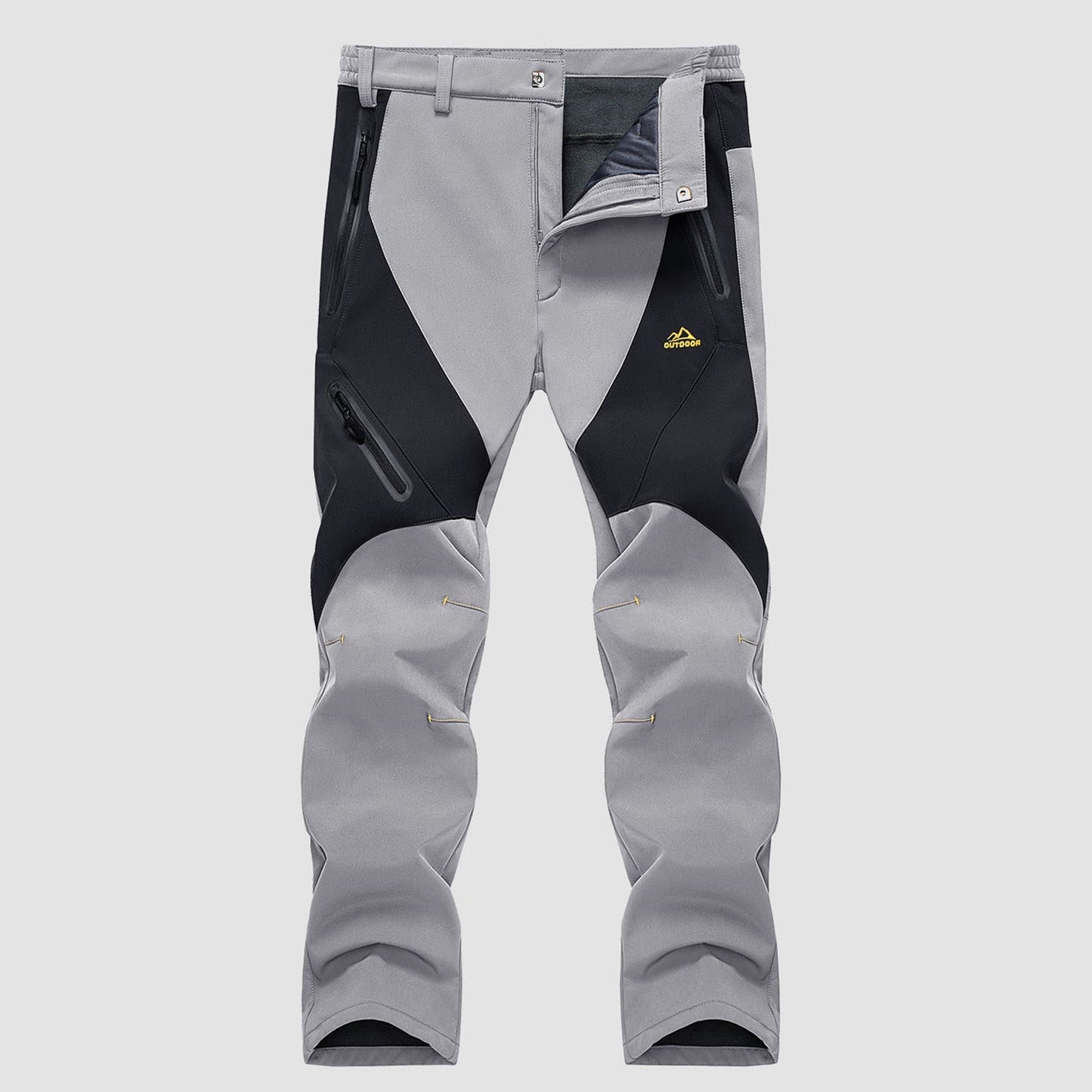 Men's Insulated Snow Pants Waterproof Fleece-Lined Black