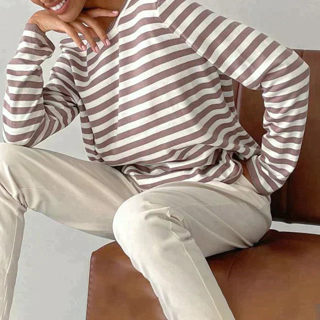 Image of Miranda | Women's Long Sleeve Striped T-Shirt