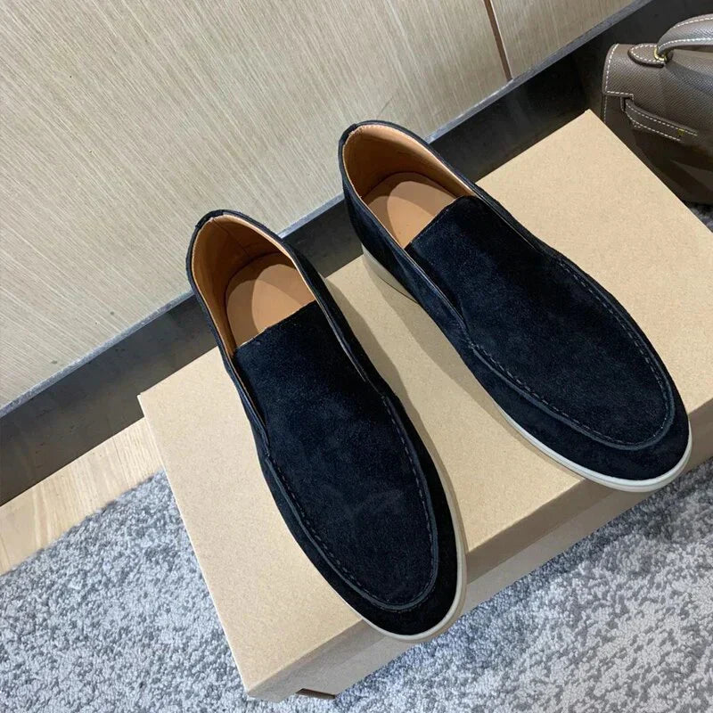 Men's Casual Loafers Leather Timeless Brown - VibreMode