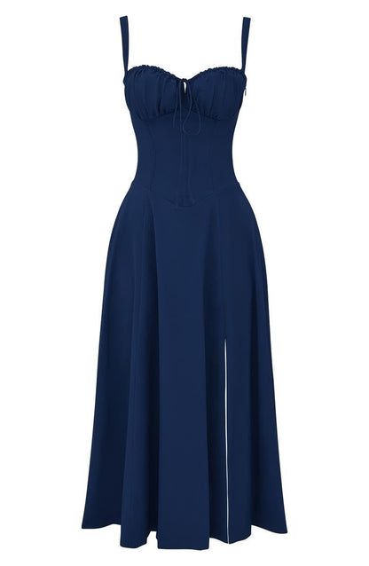 Women's Corset Midi Dress Elegant Floral