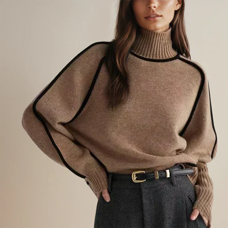 Luxurious Red Cable Knit Sweater