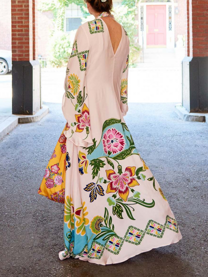 Image of Noelle | Women's Long Sleeve Floral Maxi Dress