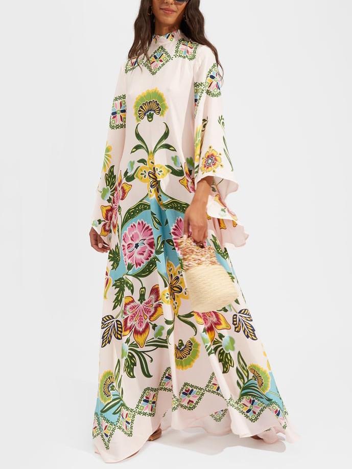 Noelle Women's Floral Maxi Dress Long Sleeve - VibreMode