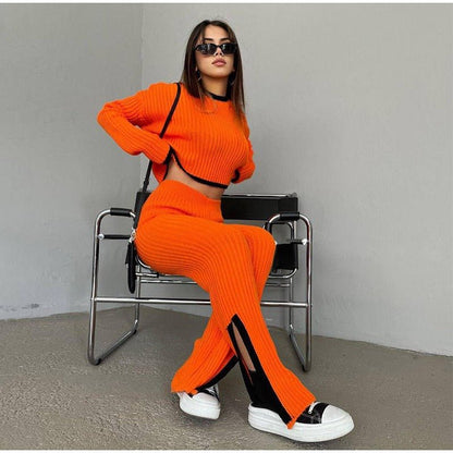 Women's 2 Piece Crop And Pants Set