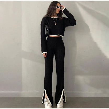 Women's 2 Piece Crop And Pants Set