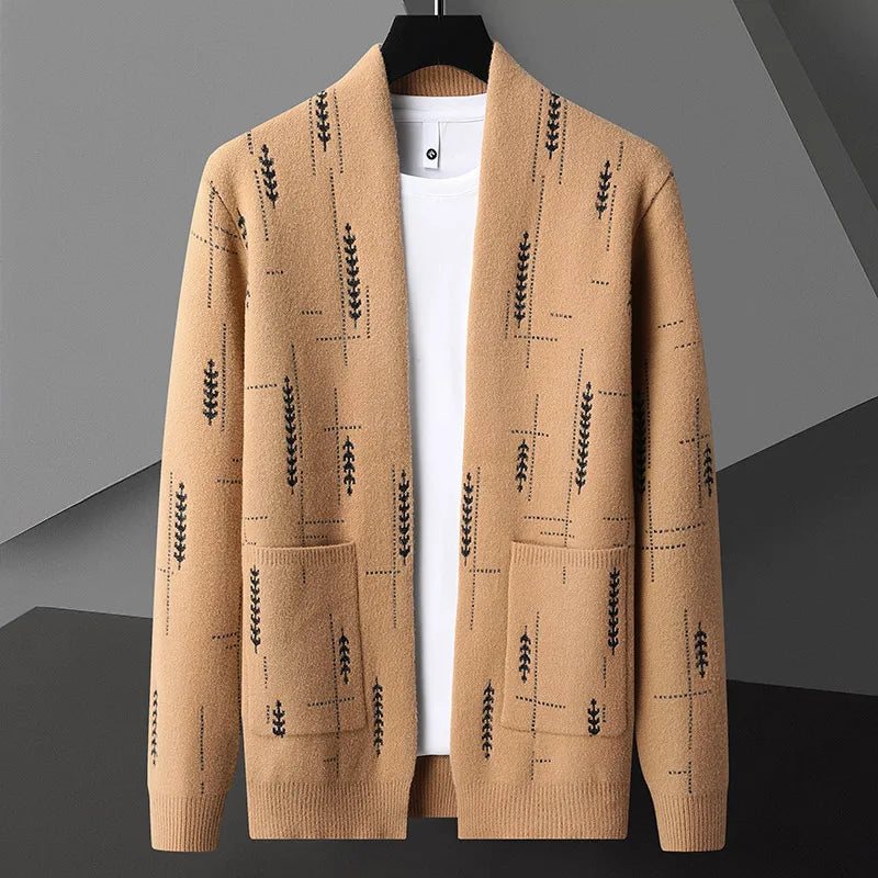 Men's Long Sleeve Open Front Cardigan - VibreMode