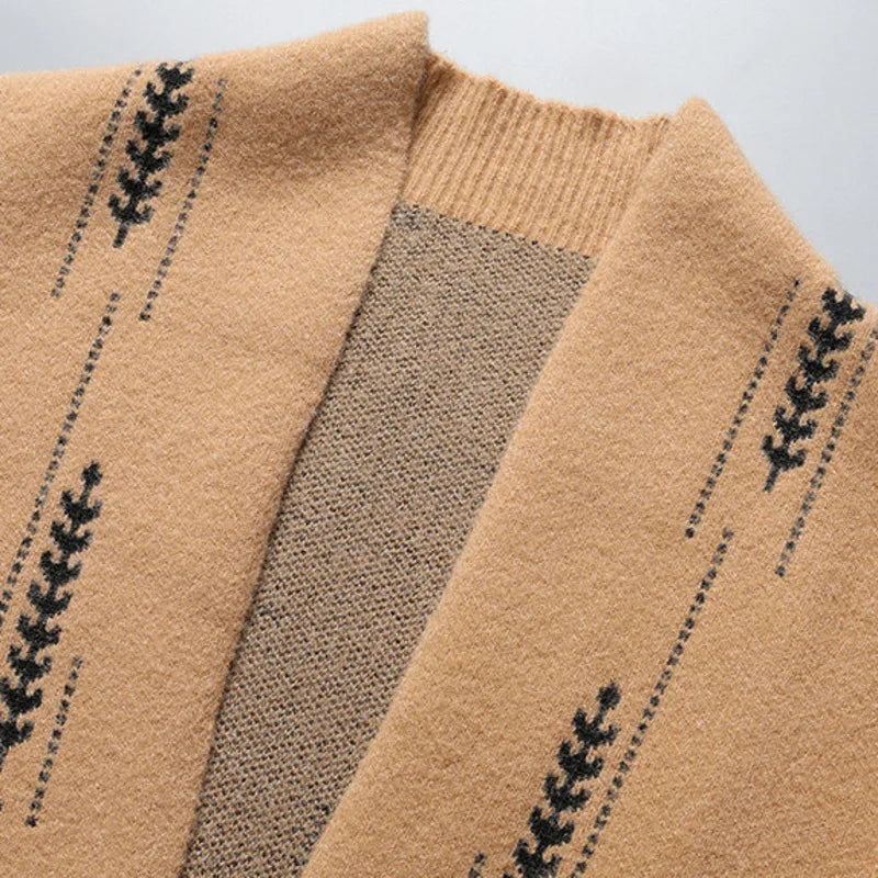 Image of Oscar | Men's Long Sleeve Open Front Cardigan