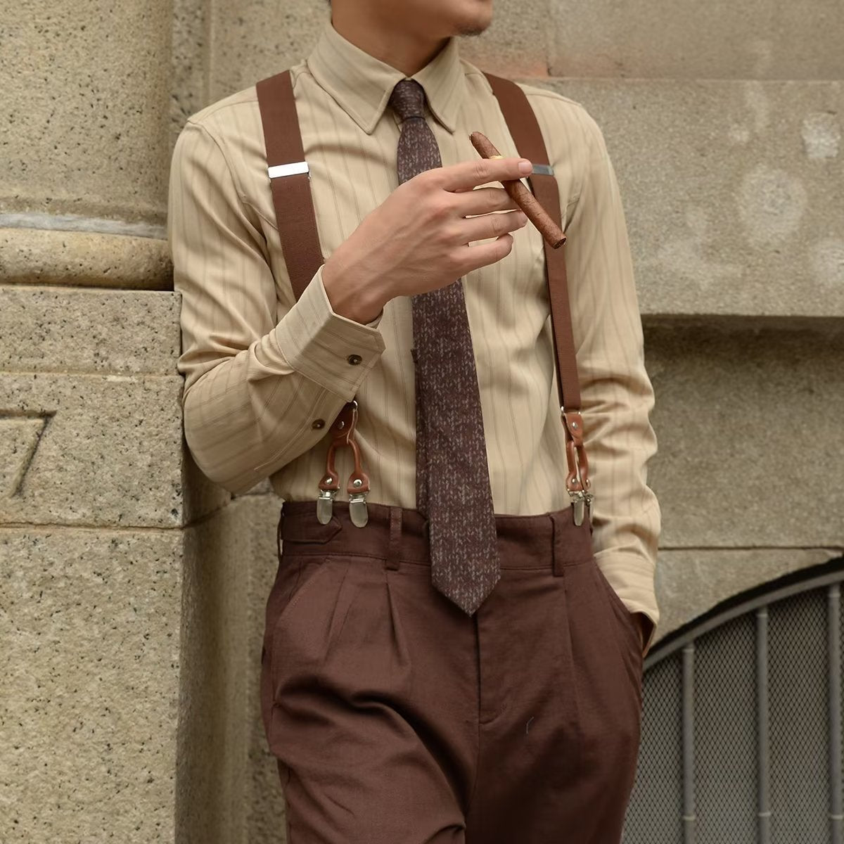 Image of Oscar | Men's Long Sleeve Striped Shirt