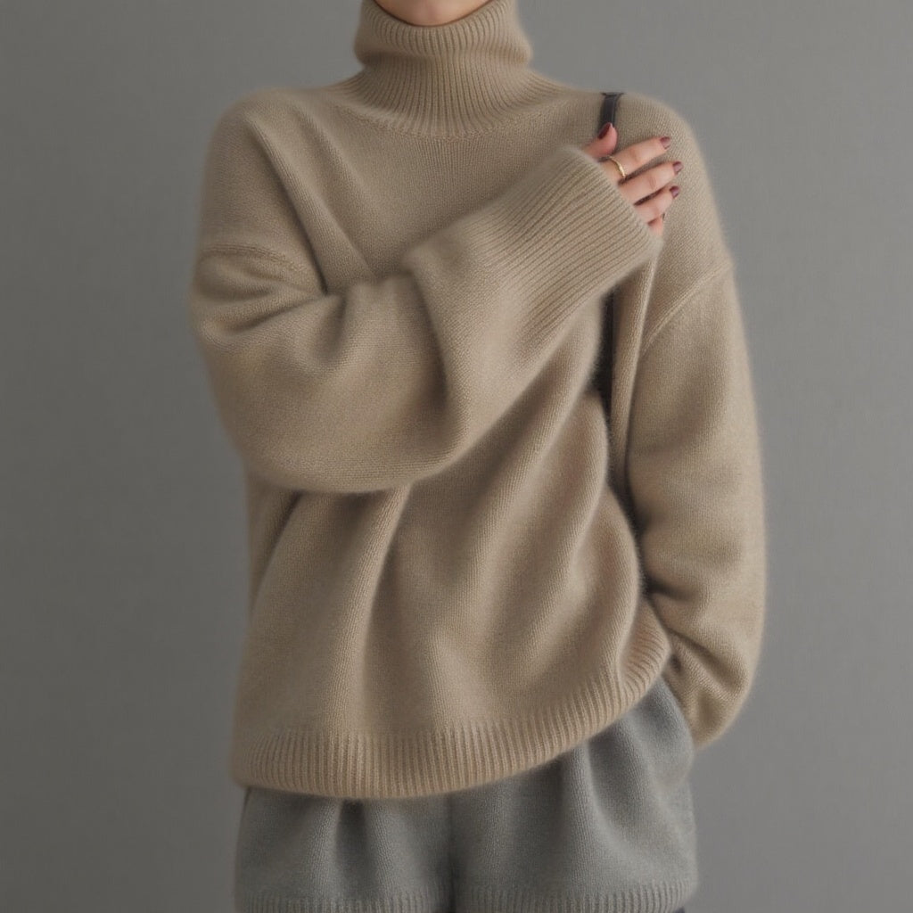 Pull Col Roulé Oversize en Cachemire Caliboot