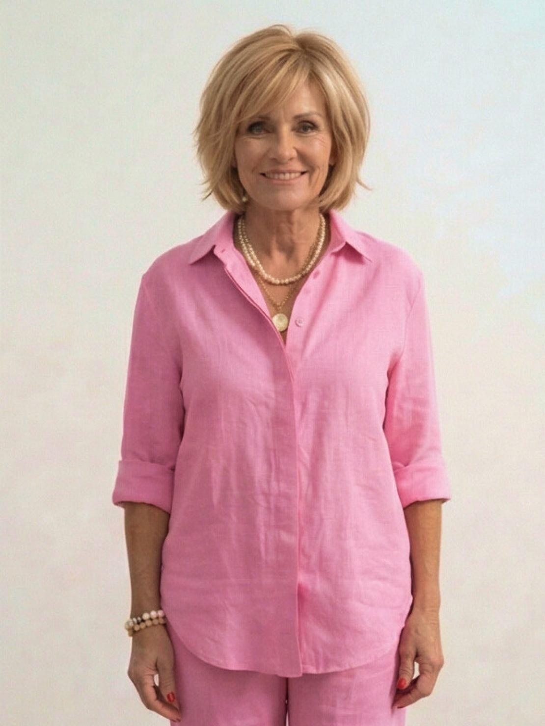 Vivian Women's Button-Down Shirt And Pants Set