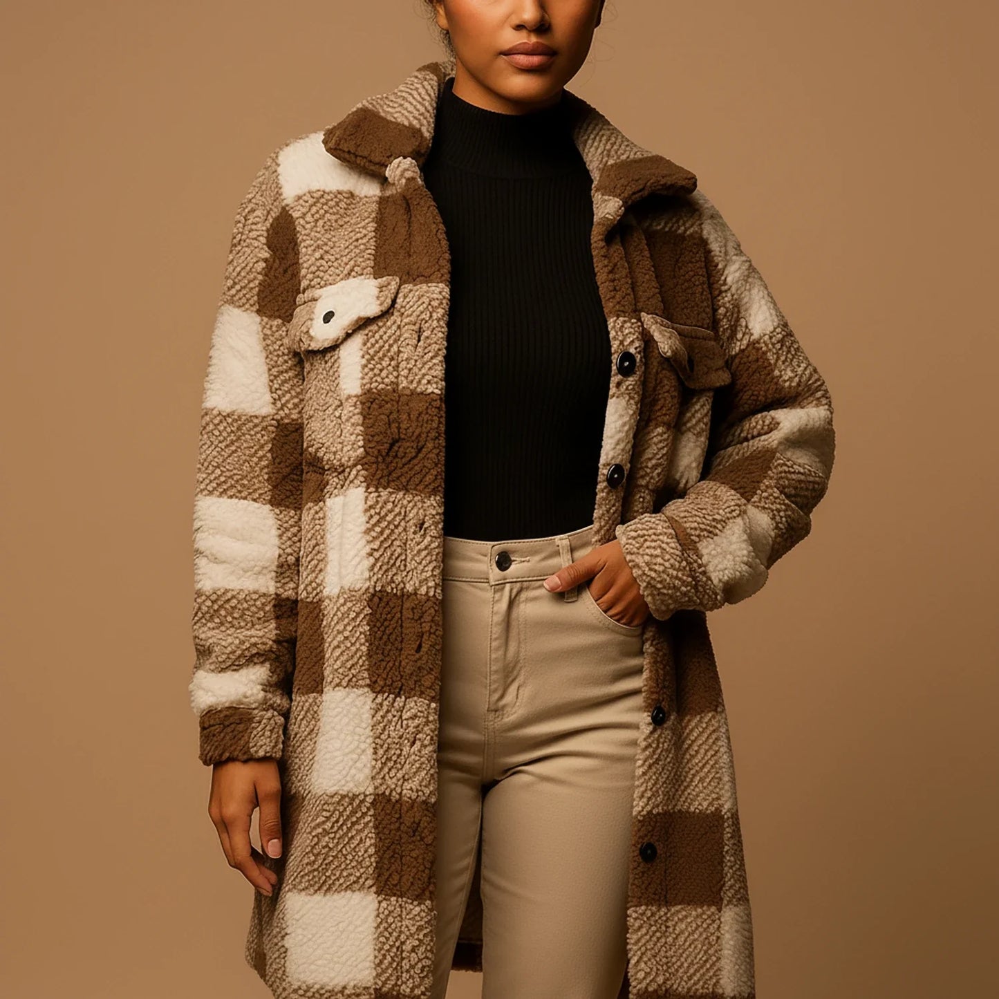 Women's Oversized Plaid Jacket