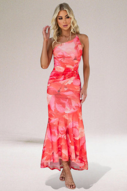 Image of Paige | Women's One-Shoulder Midi Dress