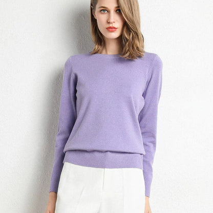 Women's Cashmere Sweater Classic Crew Neckline